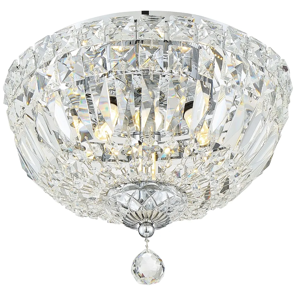 Crystorama Roslyn 10" Wide Chrome Crystal Ceiling Light