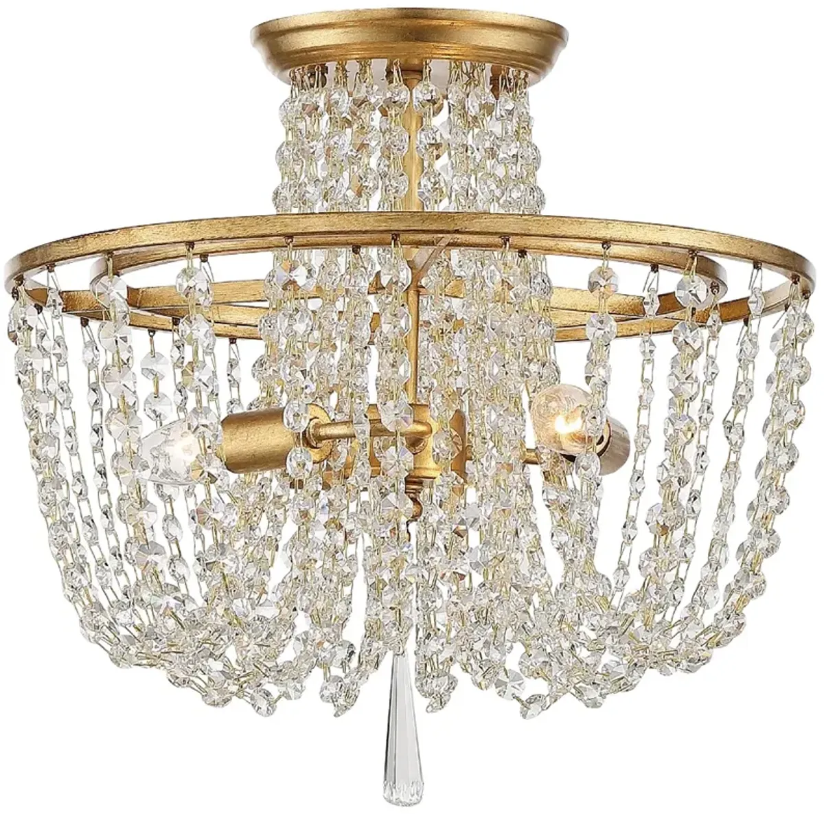 Crystorama Arcadia 15" Wide Antique Gold Ceiling Light