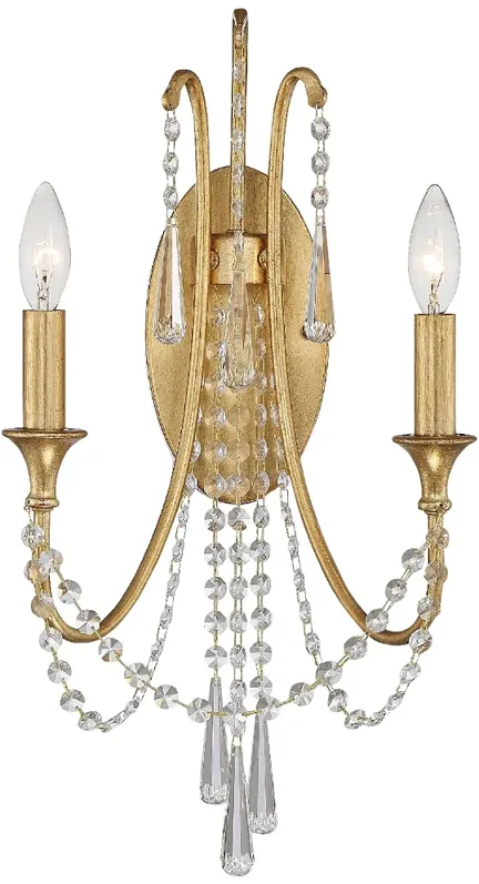 Crystorama Arcadia 21 1/4" High Antique Gold Wall Sconce