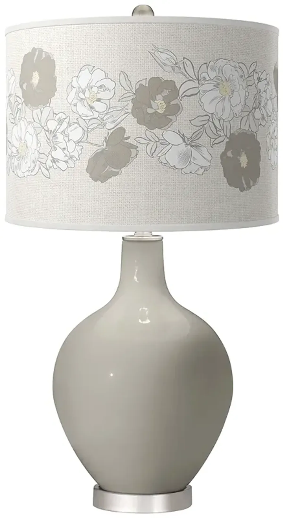 Requisite Gray Rose Bouquet Ovo Table Lamp