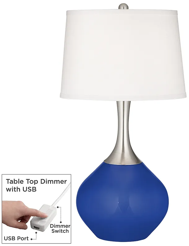 Dazzling Blue Spencer Table Lamp with Dimmer
