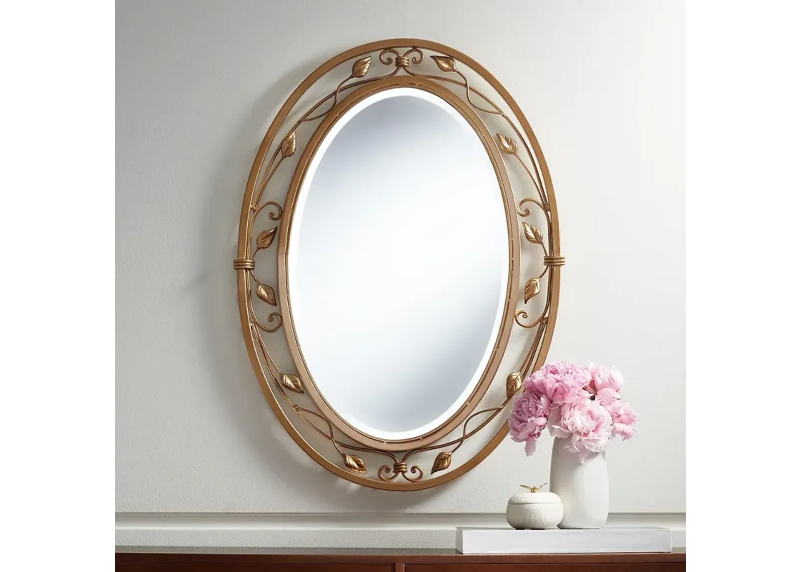 Noble Park 34" x 24" Eden Park Gold Oval Wall Mirror