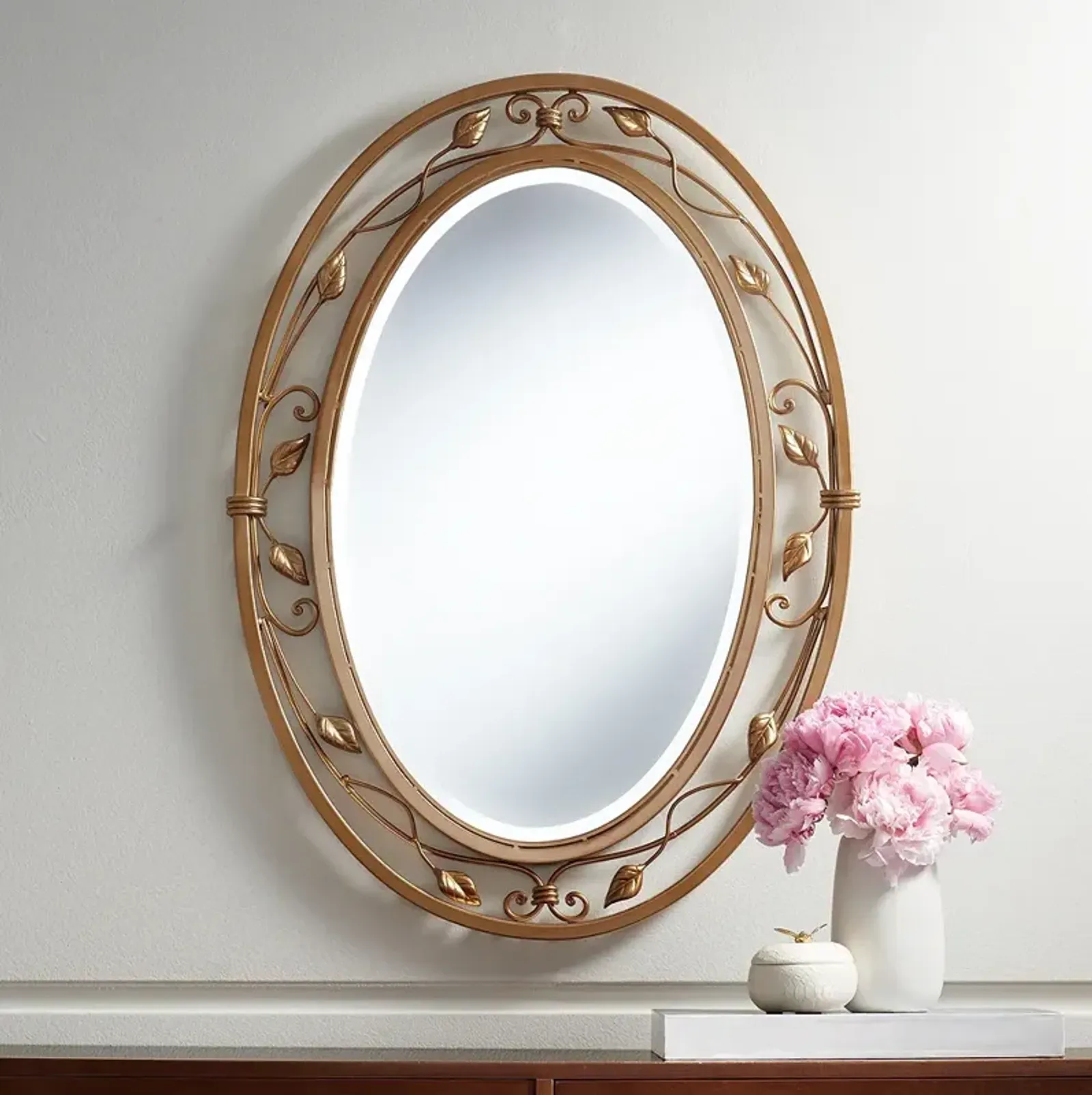 Noble Park 34" x 24" Eden Park Gold Oval Wall Mirror