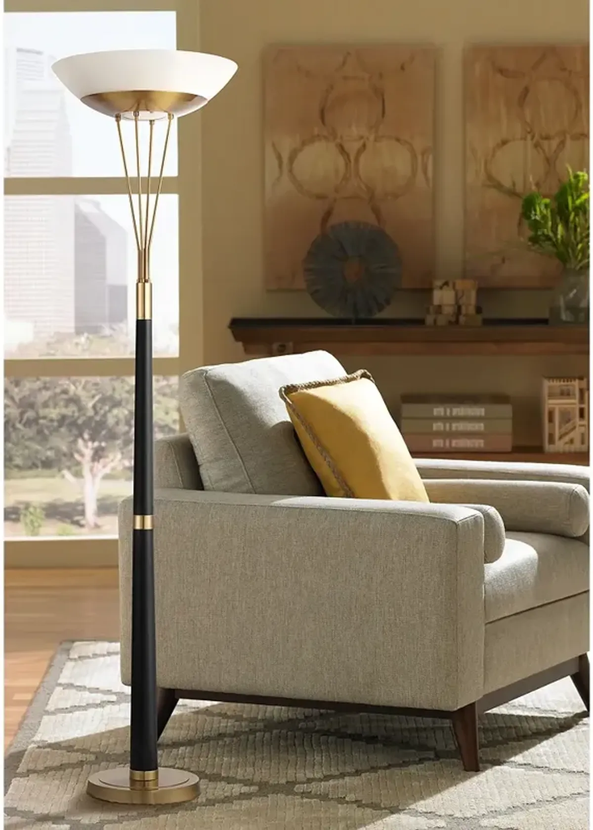 Possini Euro Ventura Light Blaster Torchiere Floor Lamp