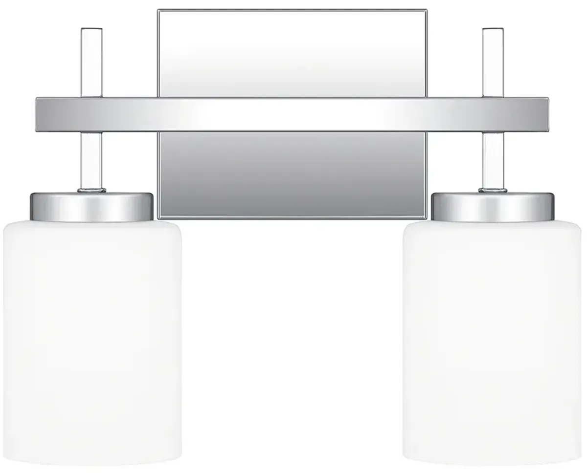 Wilburn 2-Light Integrated LED Polished Chrome Vanity Light