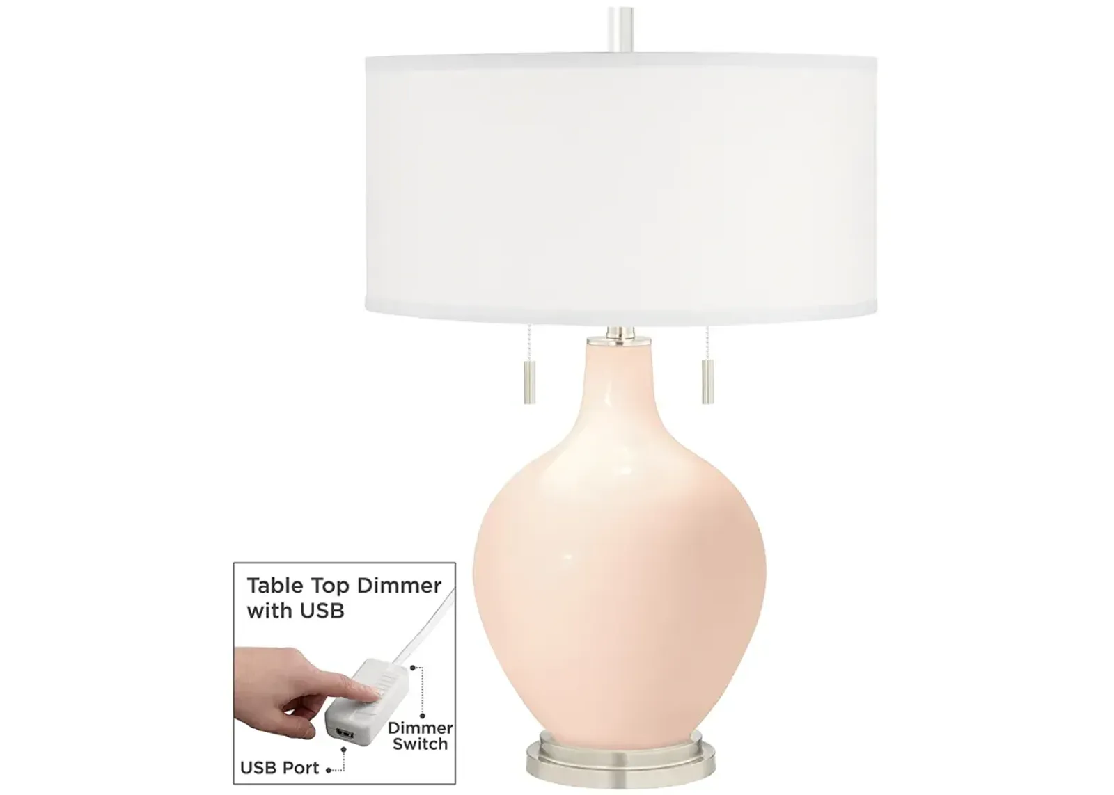 Linen Toby Table Lamp with Dimmer