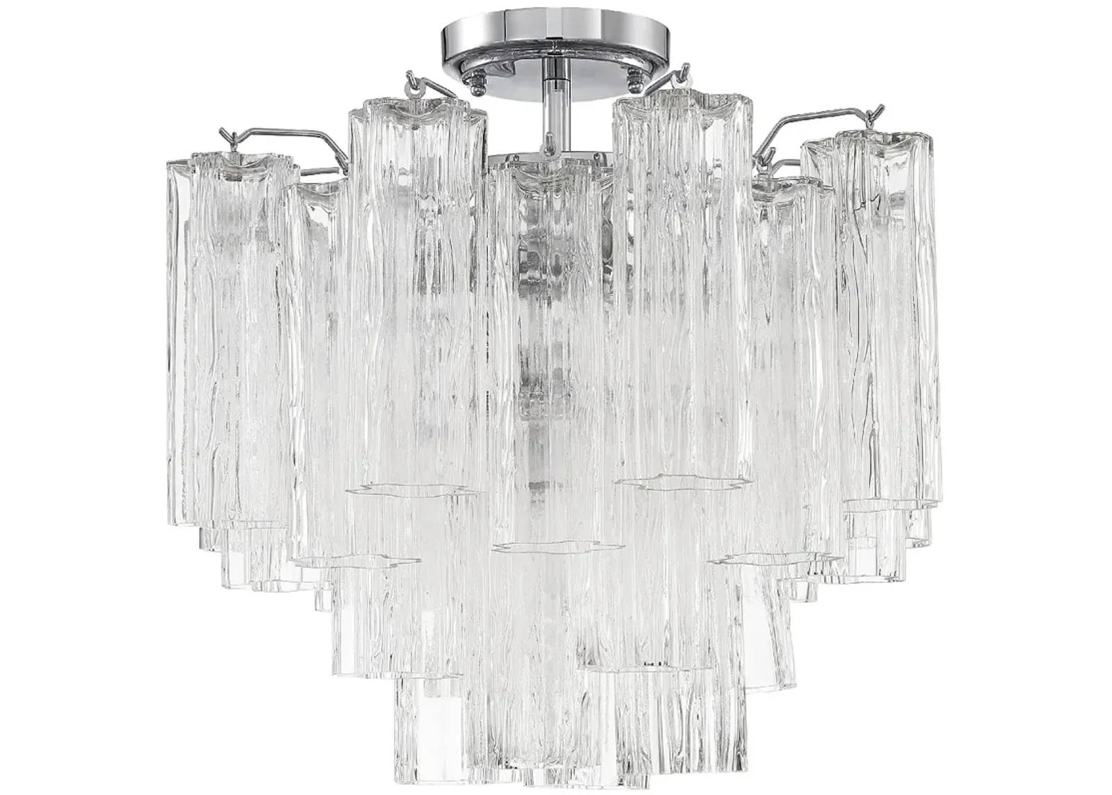 Crystorama Addis 18" Wide 4-Light Chrome and Glass Ceiling Light