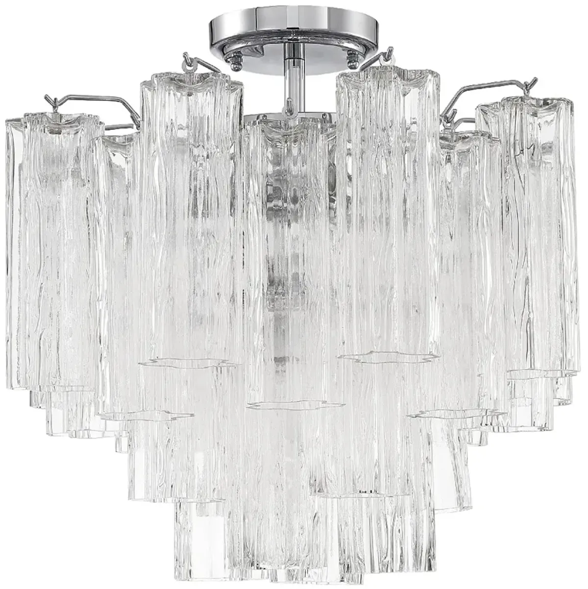 Crystorama Addis 18" Wide 4-Light Chrome and Glass Ceiling Light