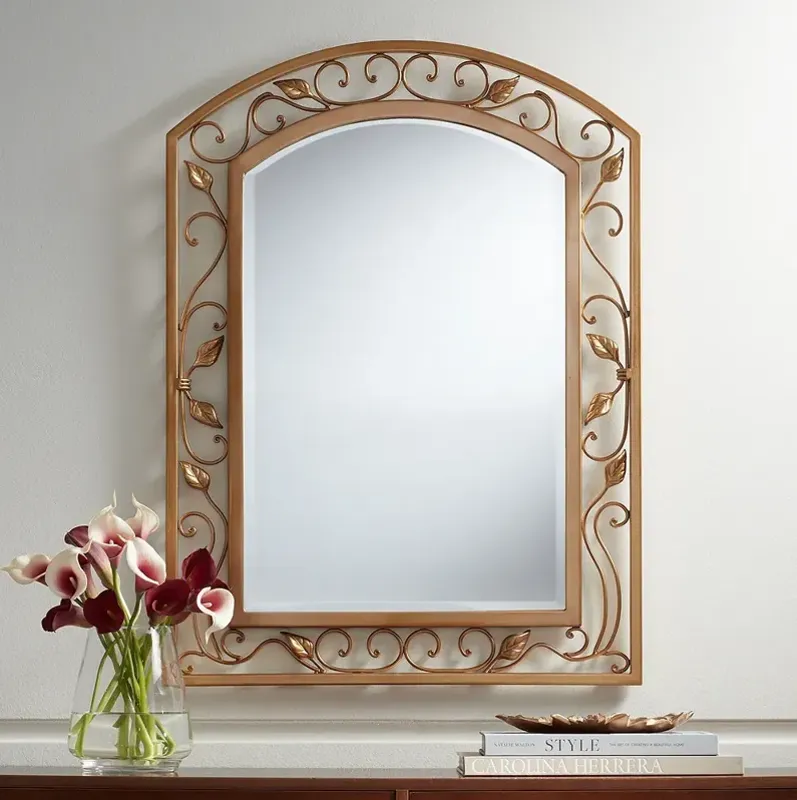 Noble Park 25" x 34" Eden Park  Gold Arch Top Wall Mirror