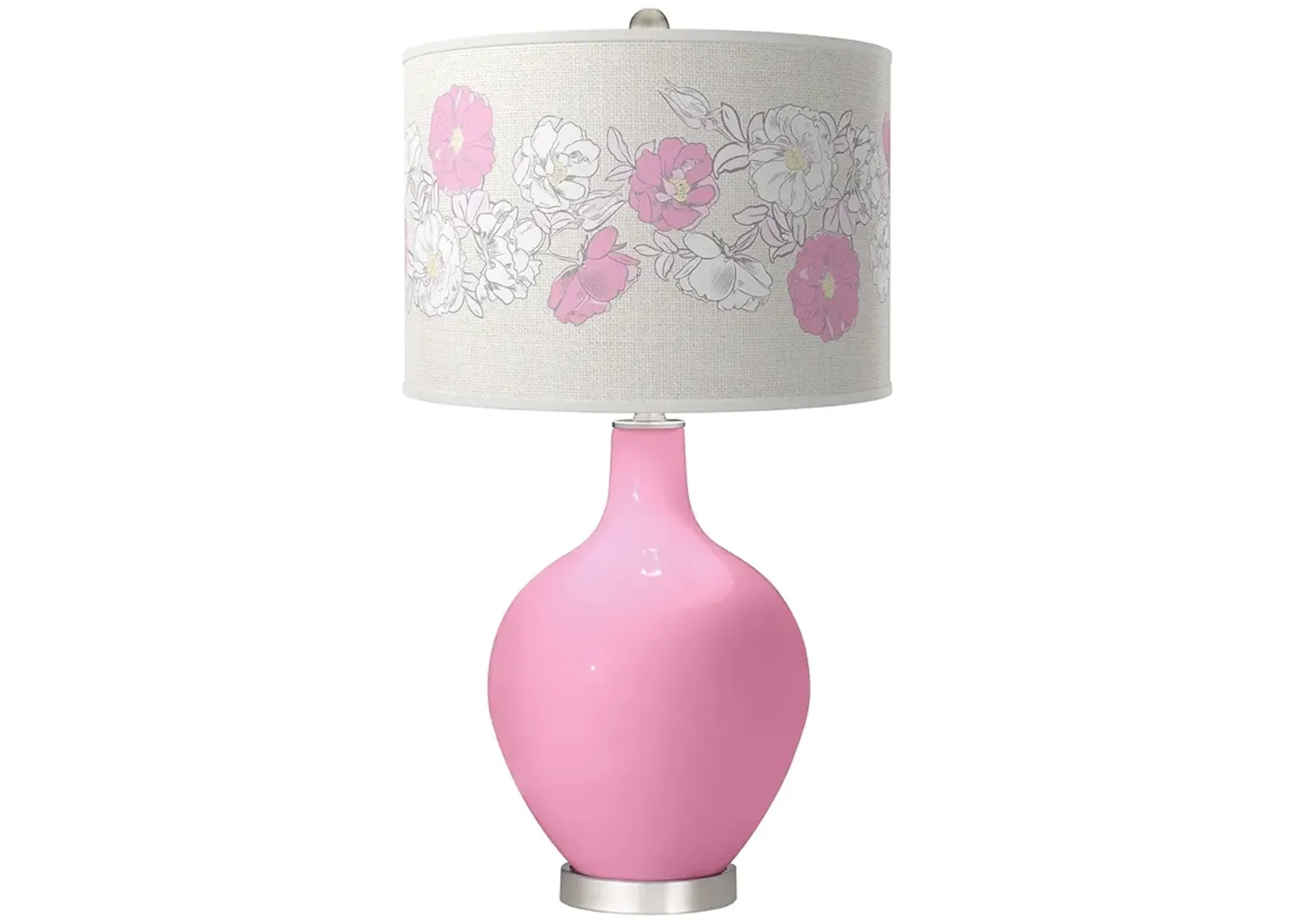 Candy Pink Rose Bouquet Ovo Table Lamp