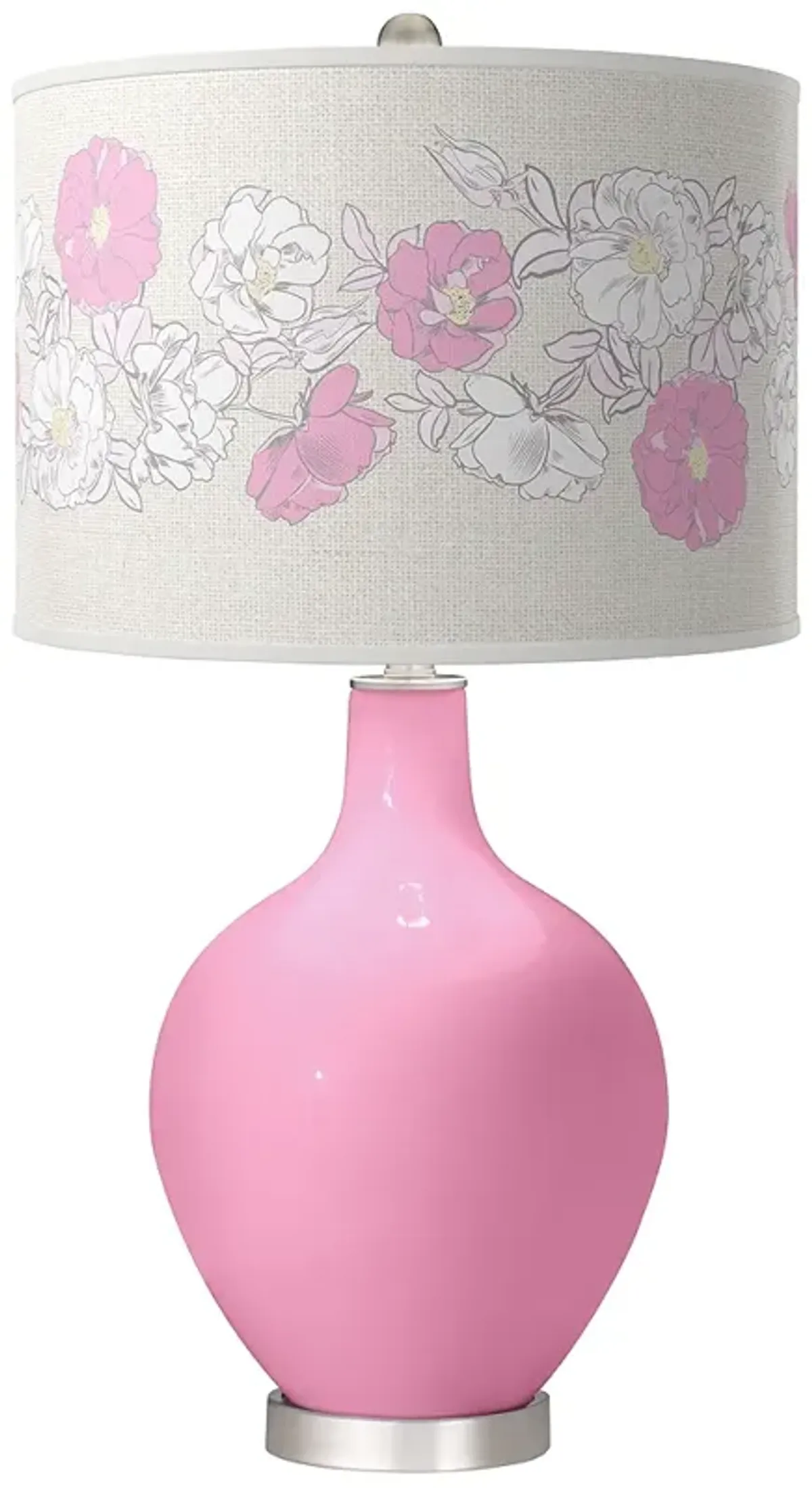 Candy Pink Rose Bouquet Ovo Table Lamp