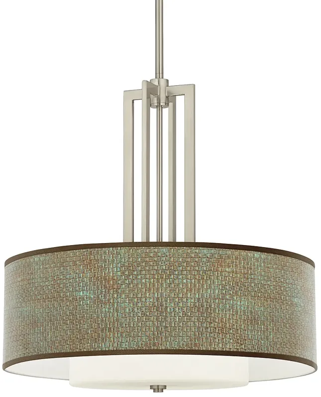 Interweave Patina Carey 24" Brushed Nickel 4-Light Chandelier