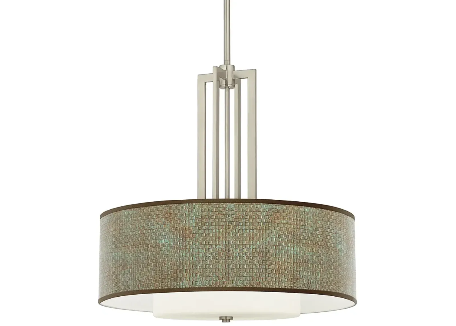 Interweave Patina Carey 24" Brushed Nickel 4-Light Chandelier