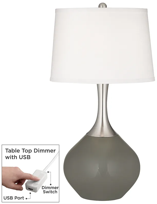 Guantlet Gray Spencer Table Lamp with Dimmer