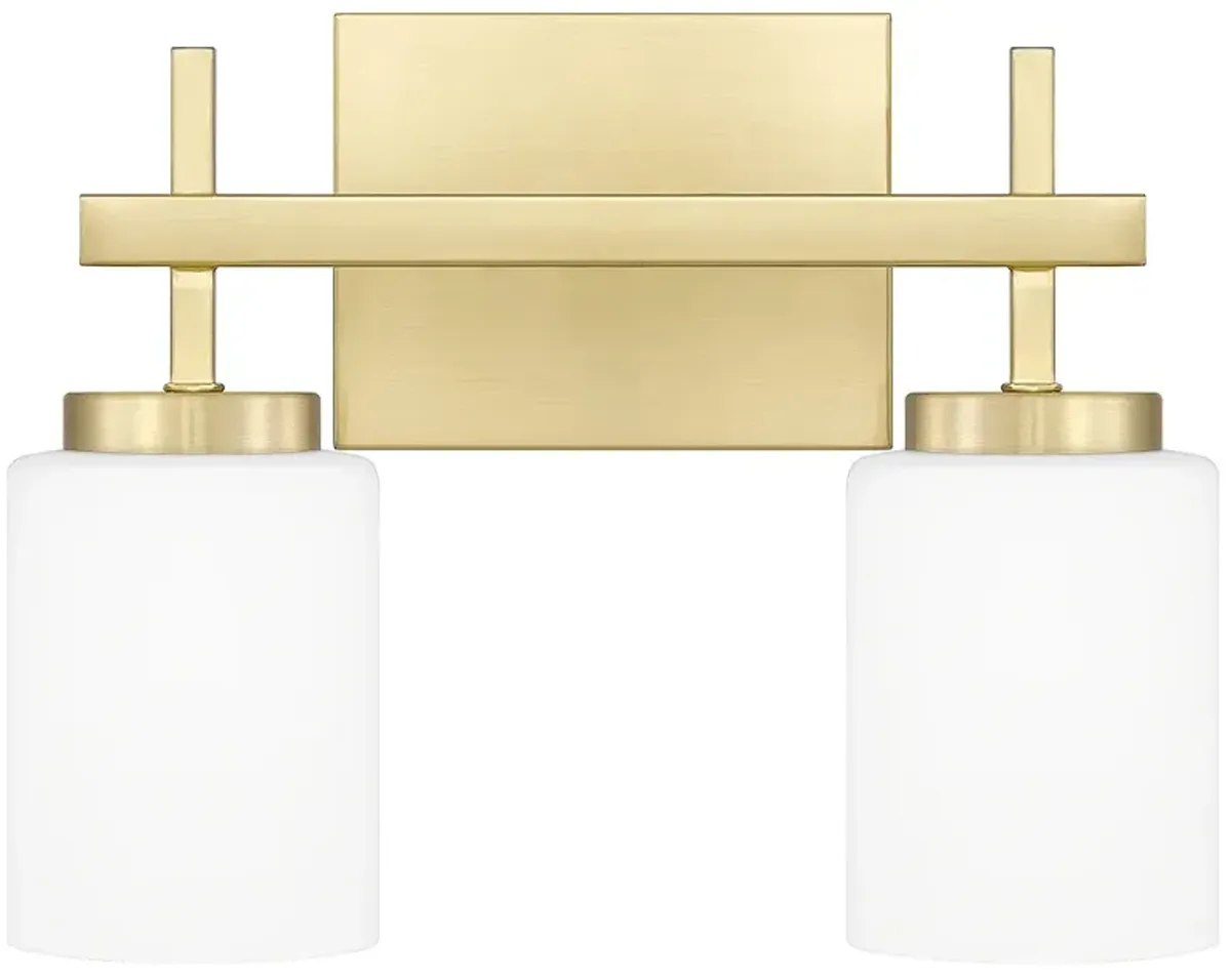 Wilburn 2-Light Integrated LED Satin Brass Vanity Light