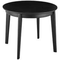 Atle 35 3/4"W Painted Matte Black Wood Round Dining Table