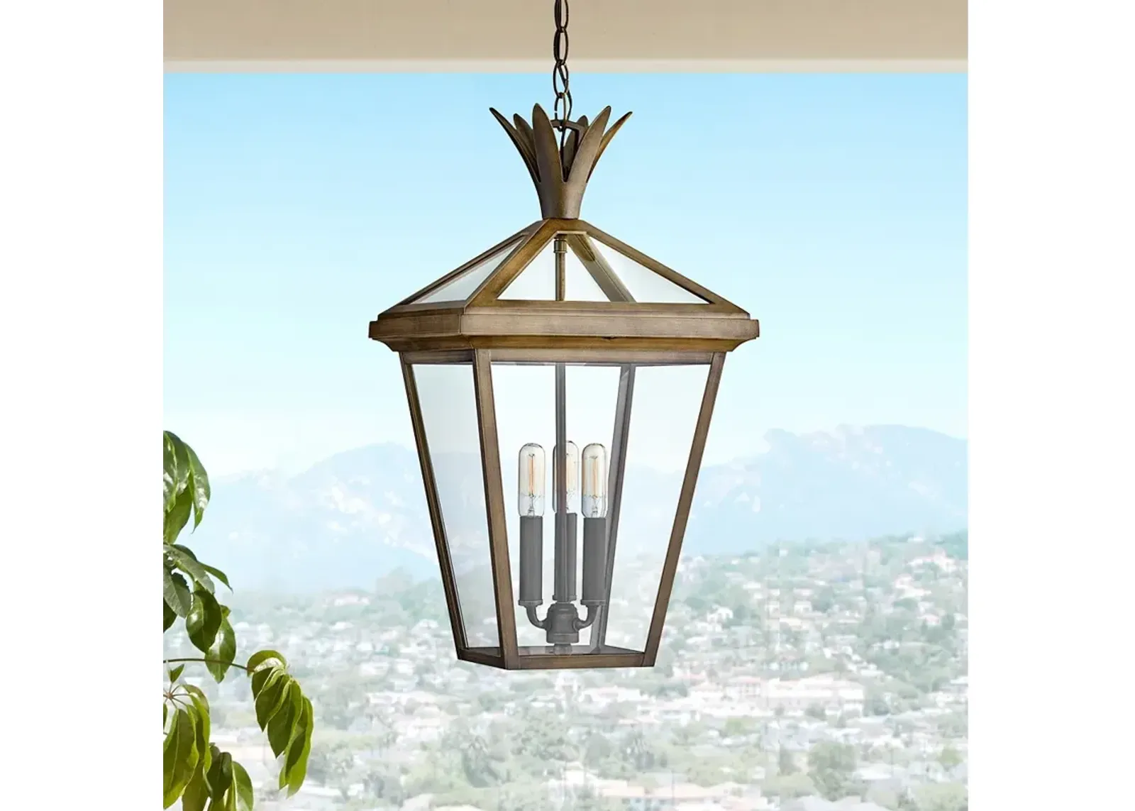 Palma 21 1/2" High Burnished Bronze Outdoor Hanging Light