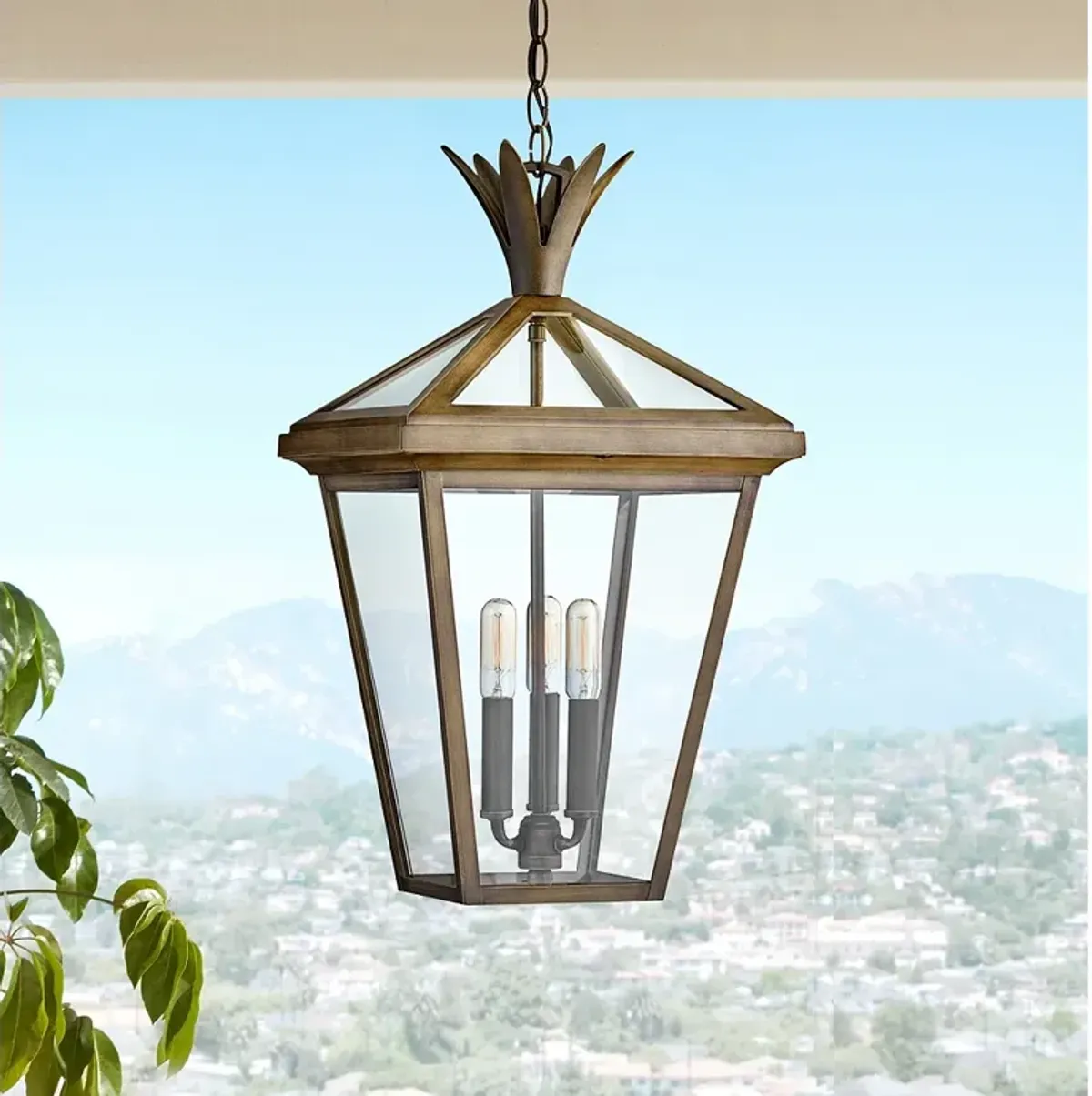 Palma 21 1/2" High Burnished Bronze Outdoor Hanging Light