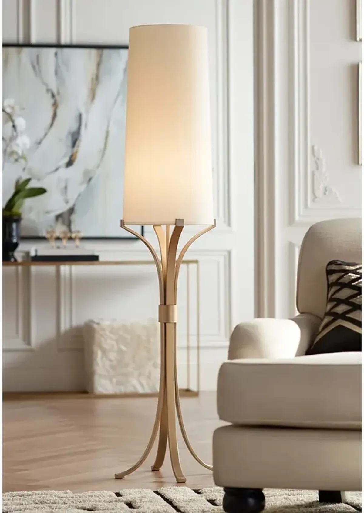 Pacific Coast Lighting 4-Leg Soft Gold with Tall Shade Floor Lamp