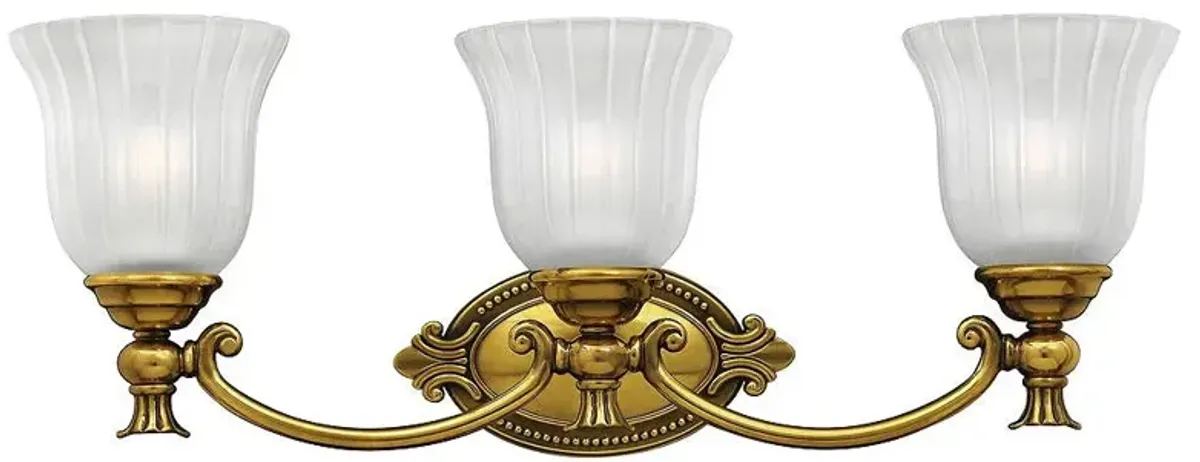 Bath Francoise-Three Light Vanity-Burnished Brass