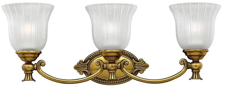 Bath Francoise-Three Light Vanity-Burnished Brass