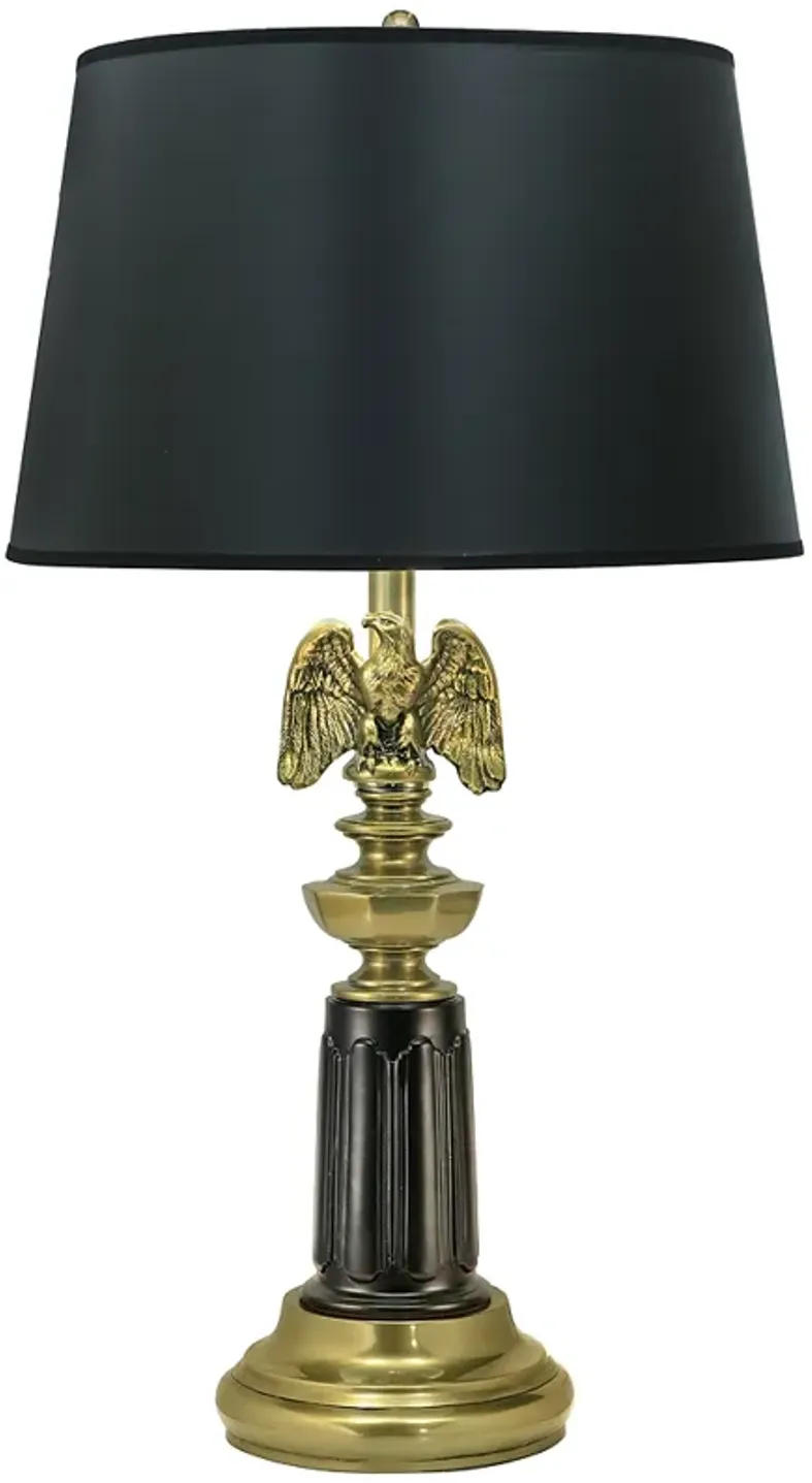Stiffel Eagle 30" Matte Black and Brushed Brass Table Lamp