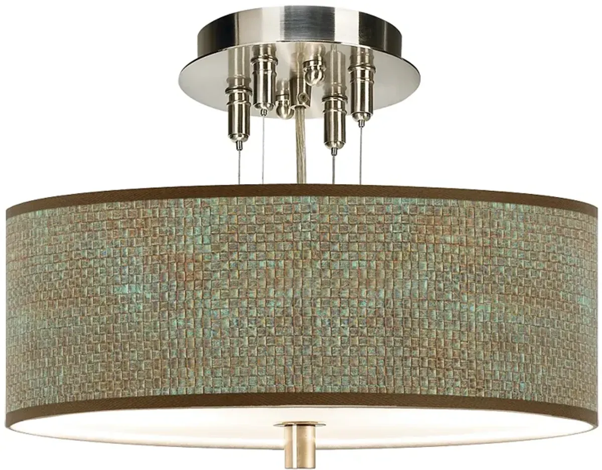 Interweave Patina Giclee 14" Wide Ceiling Light