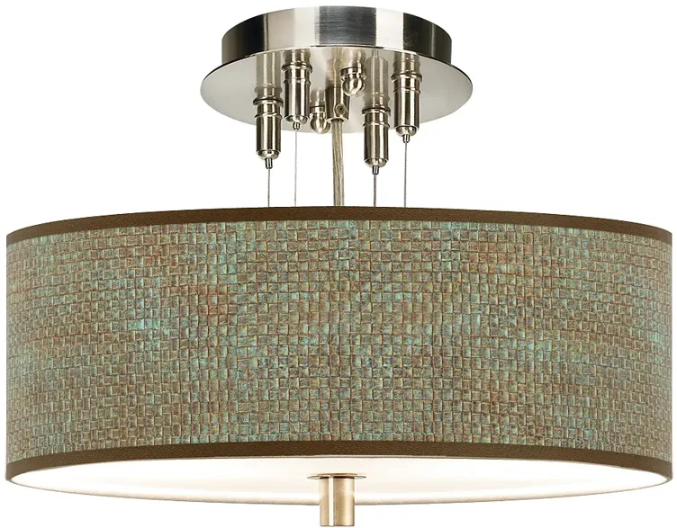 Interweave Patina Giclee 14" Wide Ceiling Light