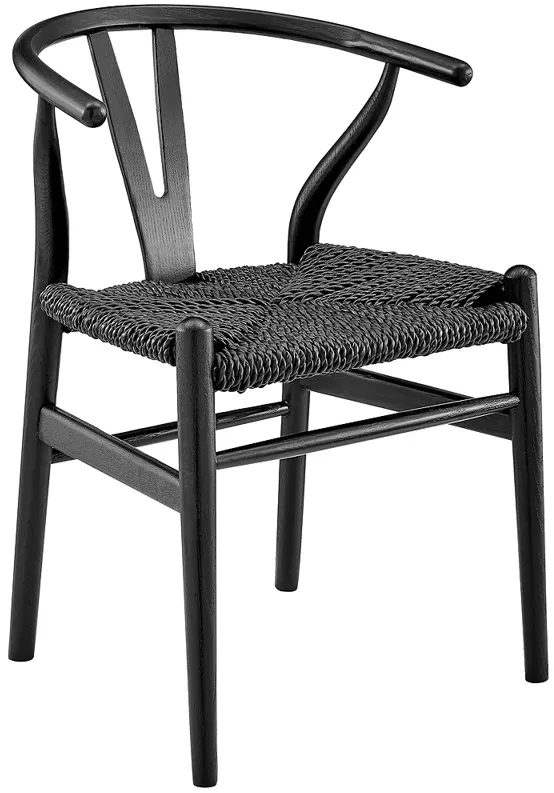 Evelina Black Rattan Outdoor Side Chair