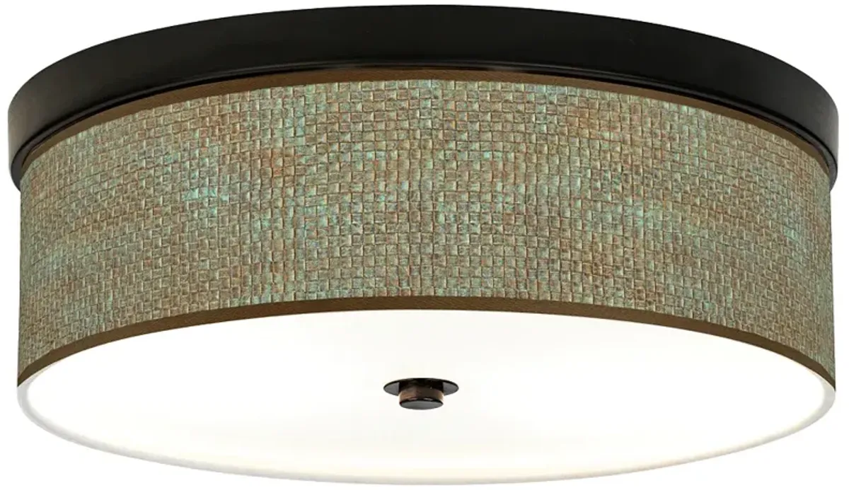 Giclee Gallery Interweave Patina 14" Wide Bronze LED Ceiling Light