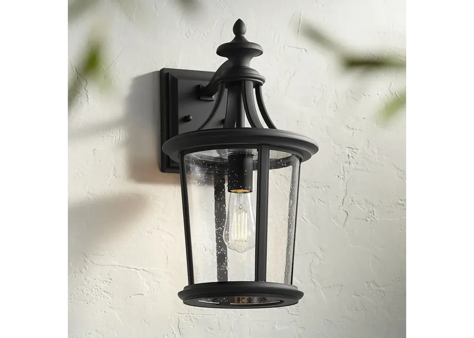 Leto 18 1/2" High Black Outdoor Wall Light