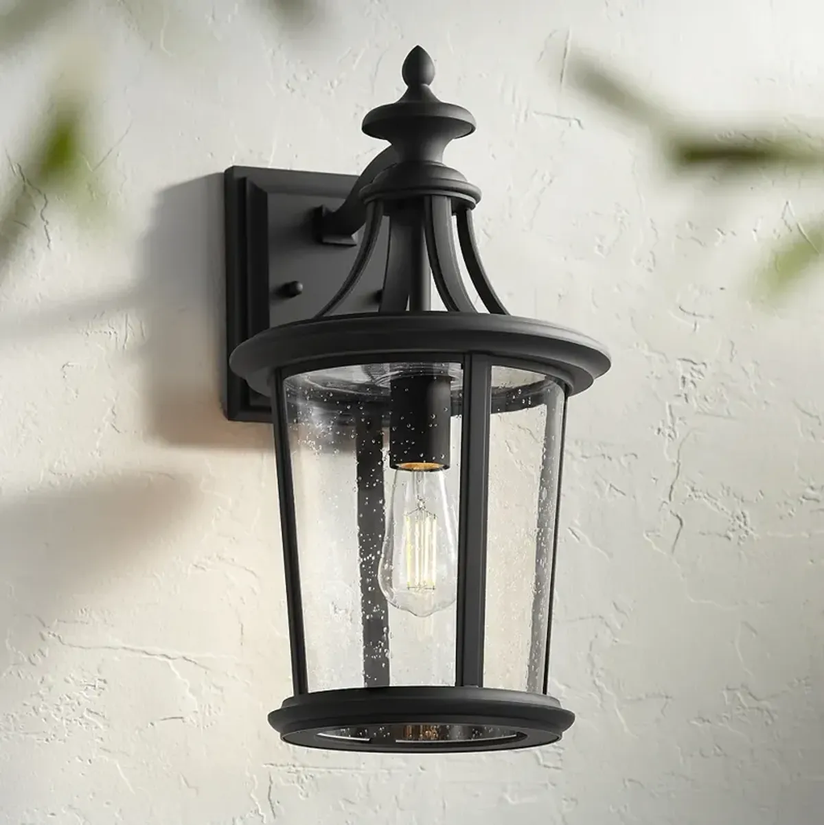 Leto 18 1/2" High Black Outdoor Wall Light