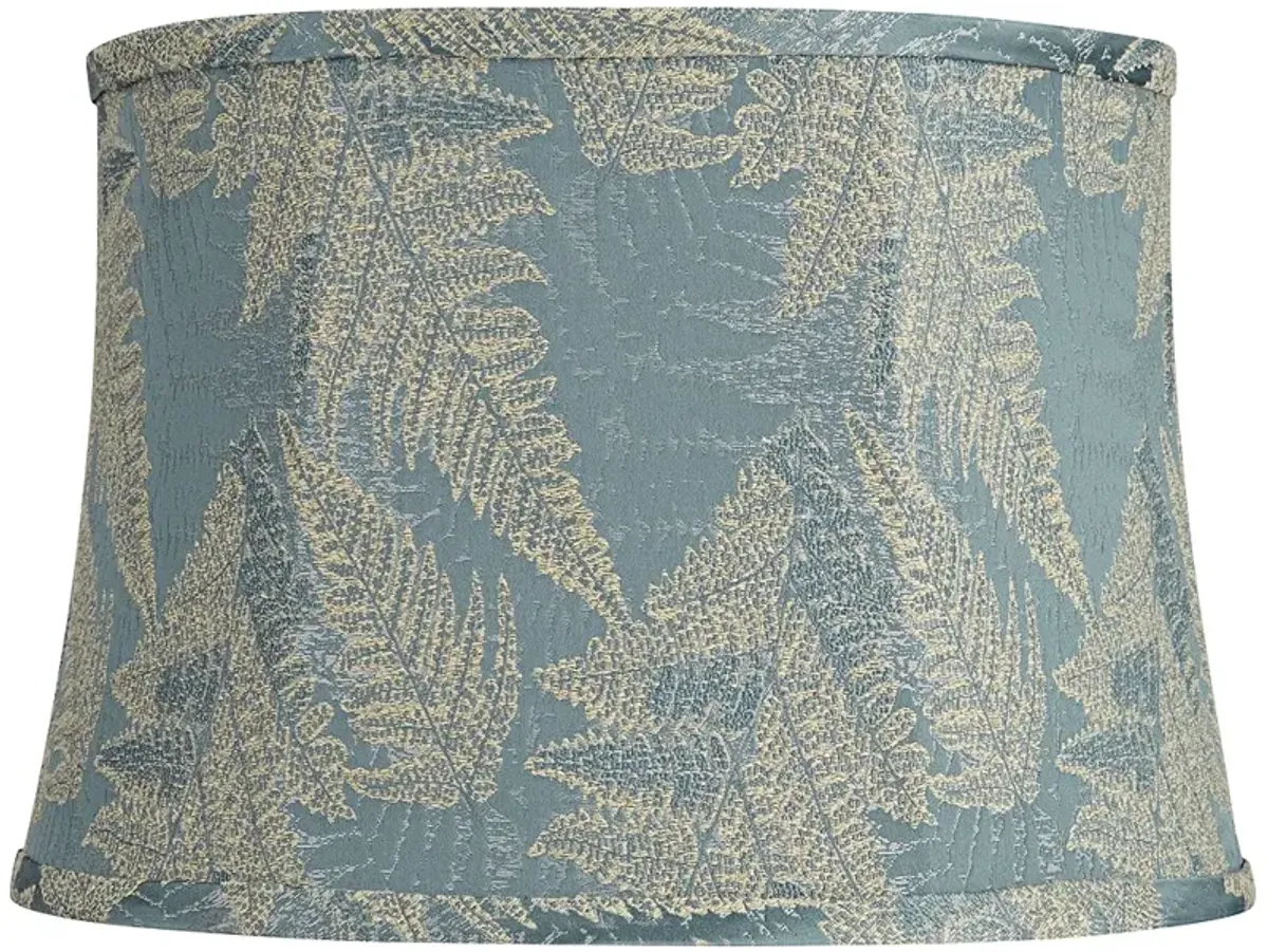 Springcrest Dyna Dusty Blue Leaf Pattern Drum Lamp Shade 14x16x11 (Spider)