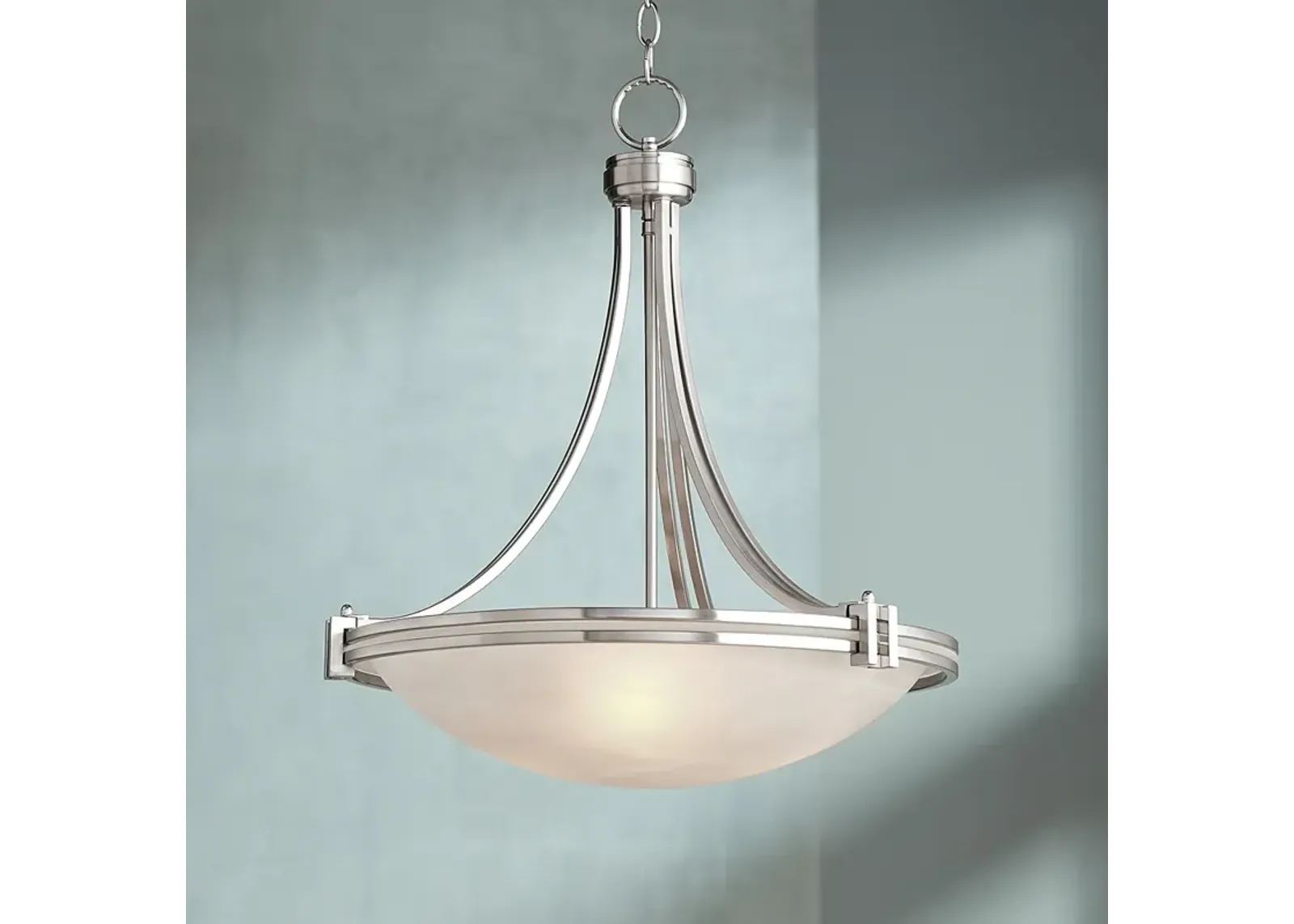 Possini Euro Deco 21 1/2" Wide Glass and Brushed Nickel Pendant Light