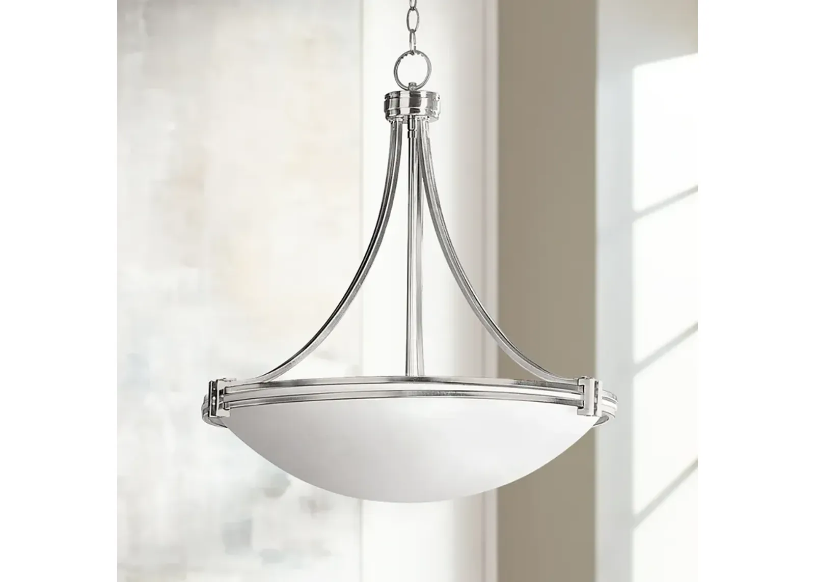 Possini Euro Design Deco Nickel 24 1/4" Wide Pendant Light