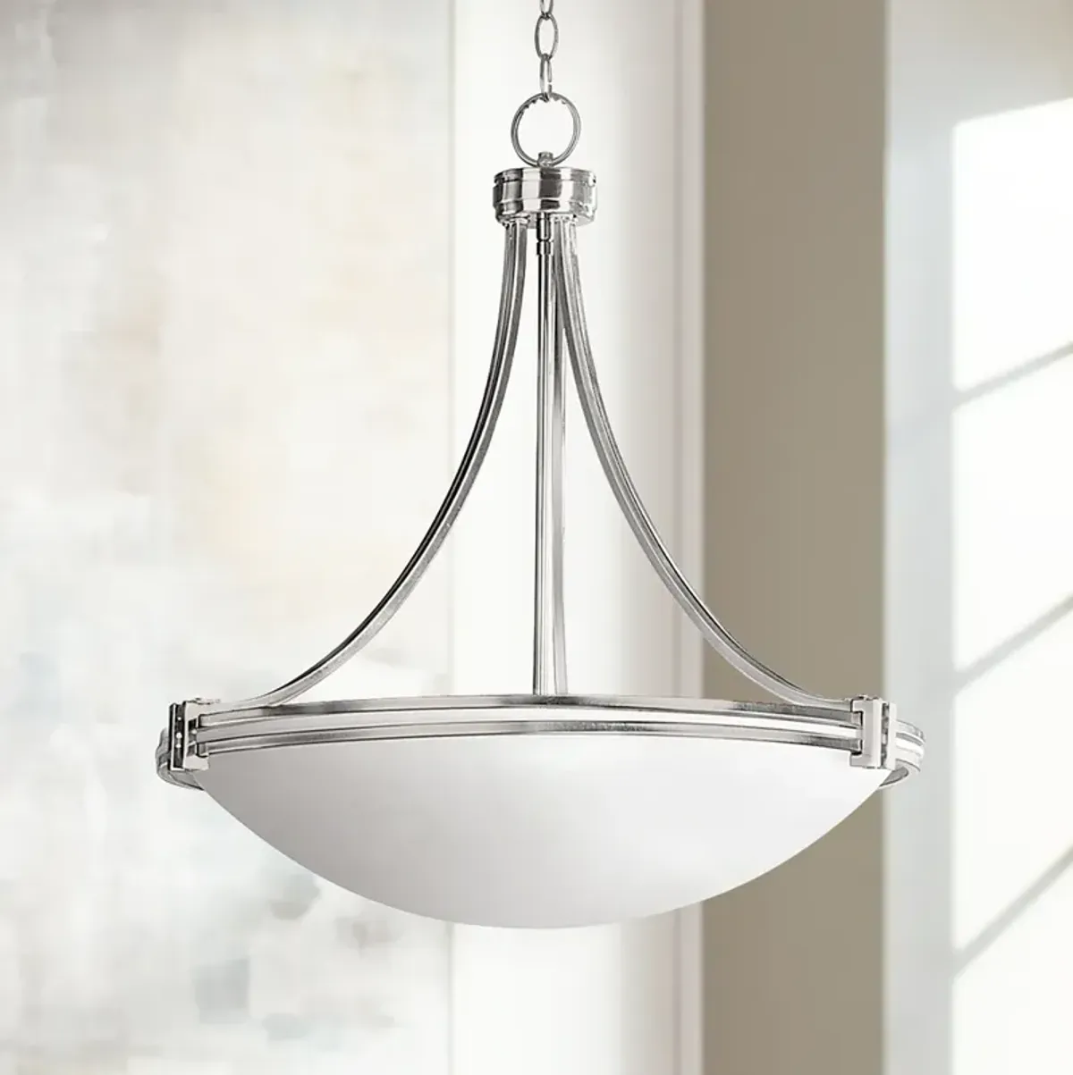 Possini Euro Design Deco Nickel 24 1/4" Wide Pendant Light