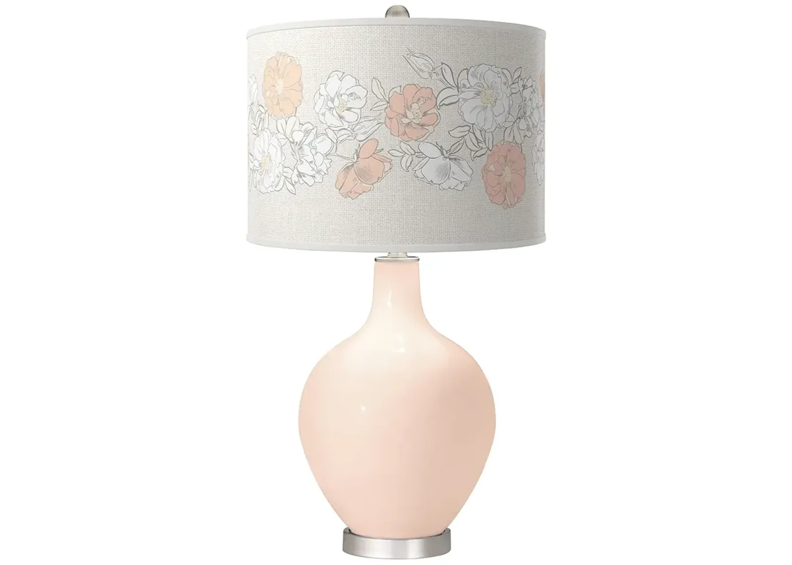 Linen Rose Bouquet Ovo Table Lamp