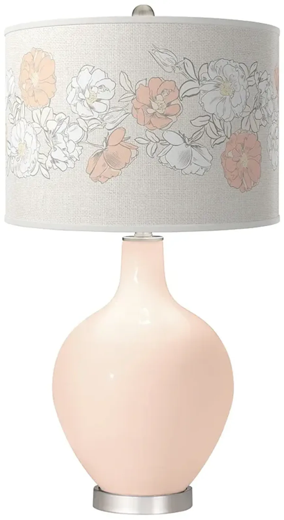 Linen Rose Bouquet Ovo Table Lamp