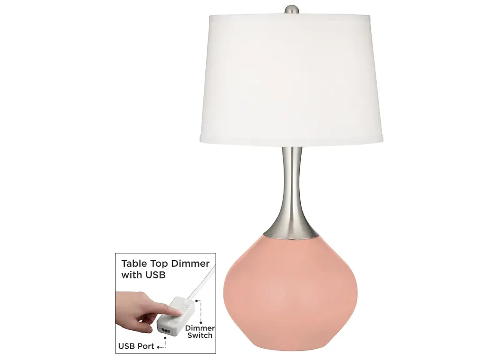 Mellow Coral Spencer Table Lamp with Dimmer