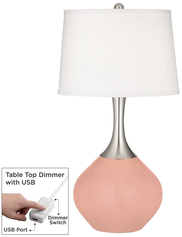 Mellow Coral Spencer Table Lamp with Dimmer