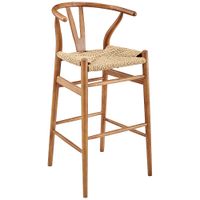 Evelina 30" Natural Rattan Outdoor Bar Stool