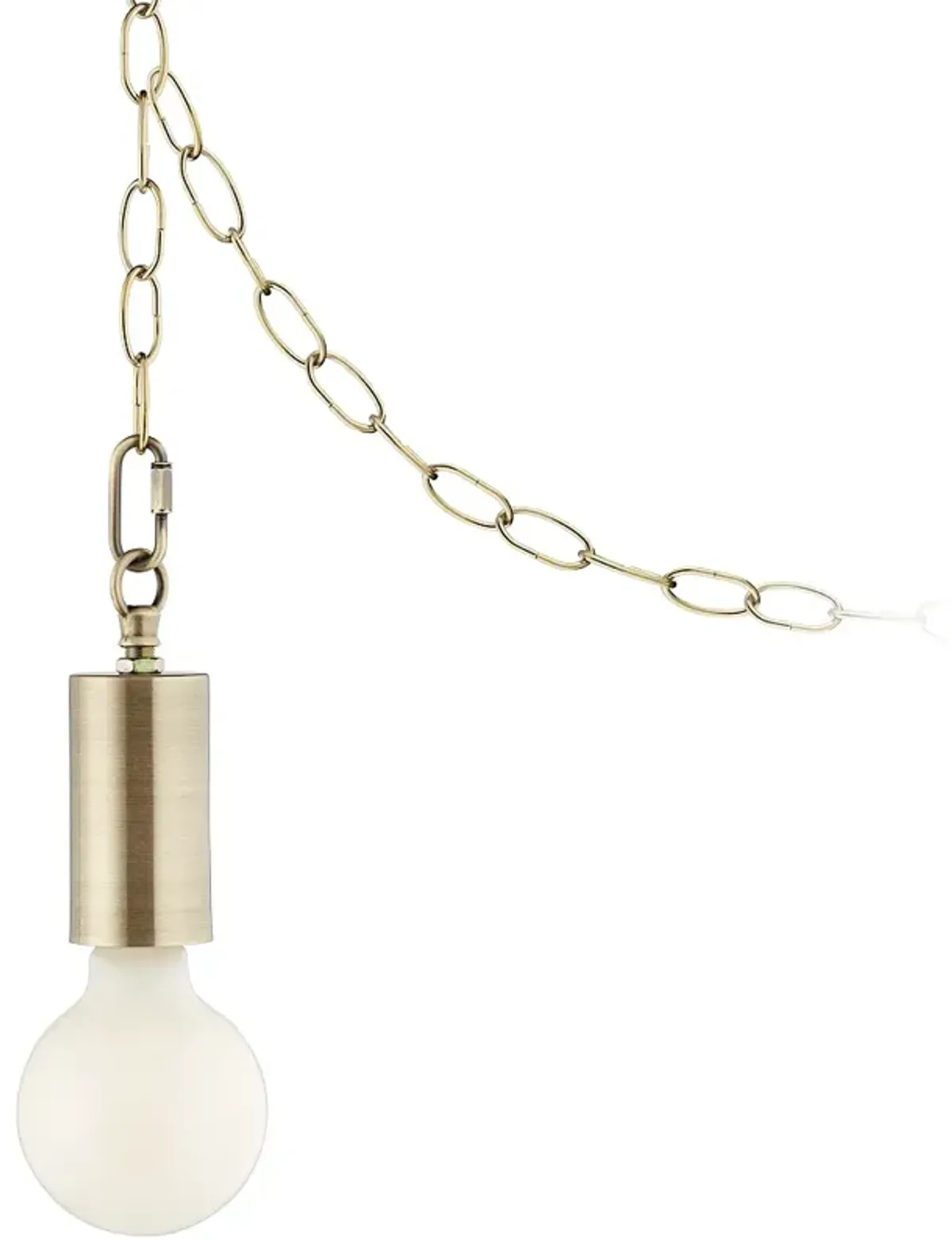 Possini Euro Antique Brass Plug-In Swag Chandelier with Globe Bulb