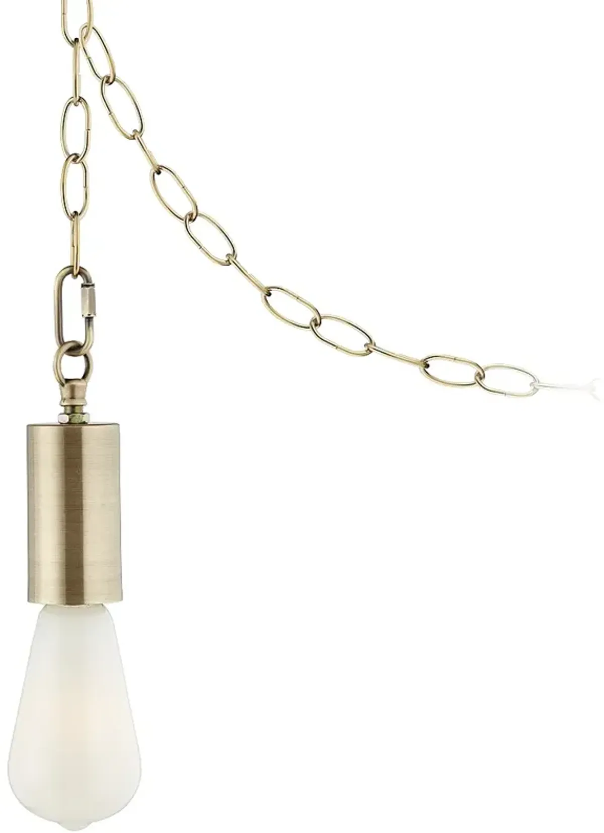 Possini Euro Antique Brass Plug-In Swag Chandelier with LED Bulb