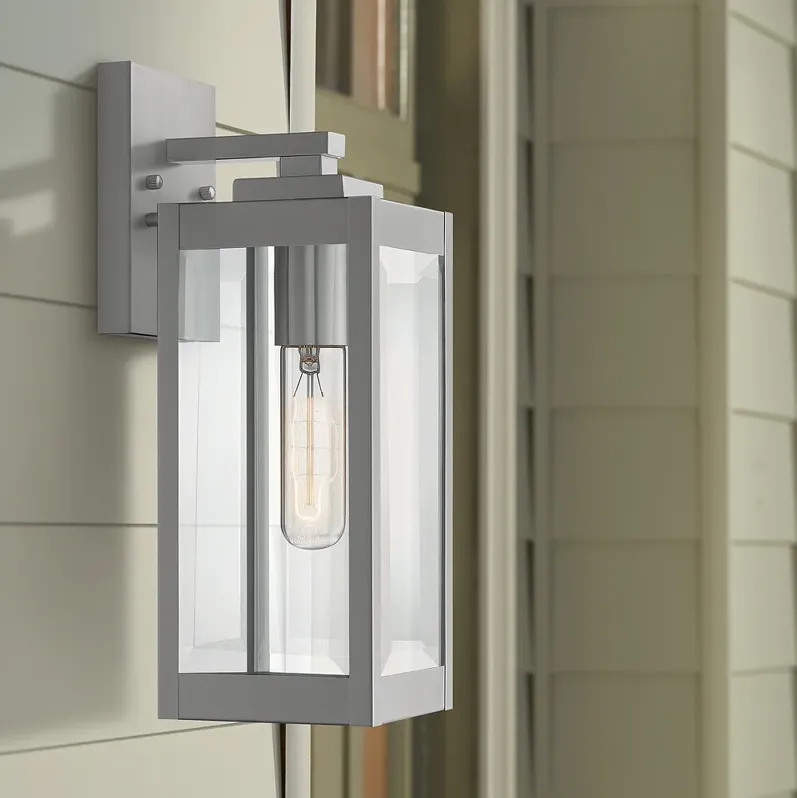 Quoizel Westover 14 1/4" High Silver Outdoor Wall Light