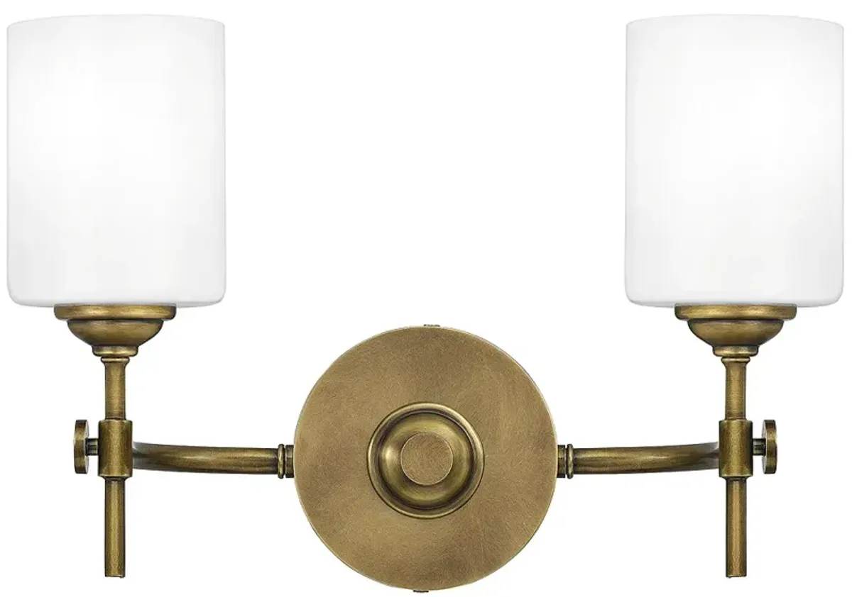 Quoizel Aria 10" High Weathered Brass 2-Light Wall Sconce