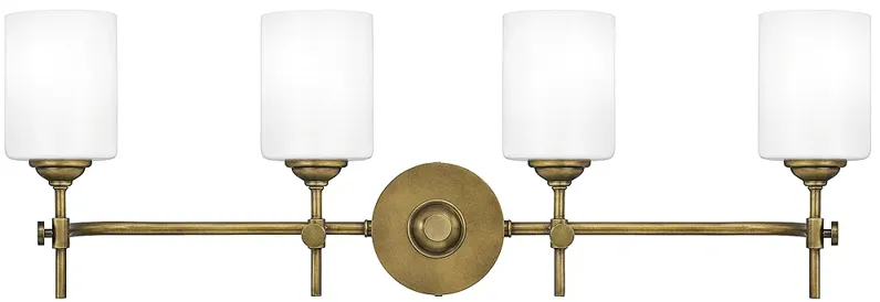 Quoizel Aria 31 1/4" Wide Weathered Brass 4-Light Bath Light