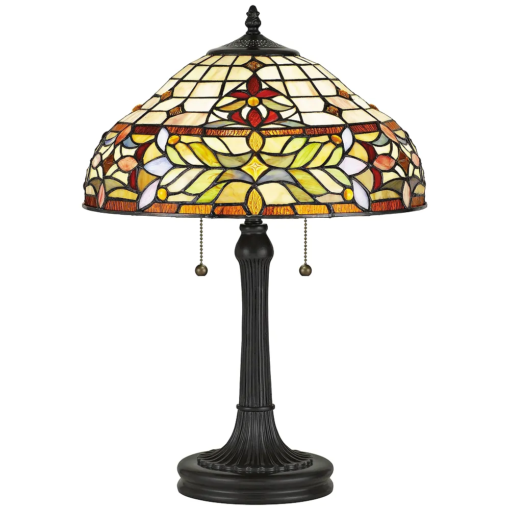 Quoizel Quinn 22 1/2" High Bronze Tiffany-Style Accent Table Lamp