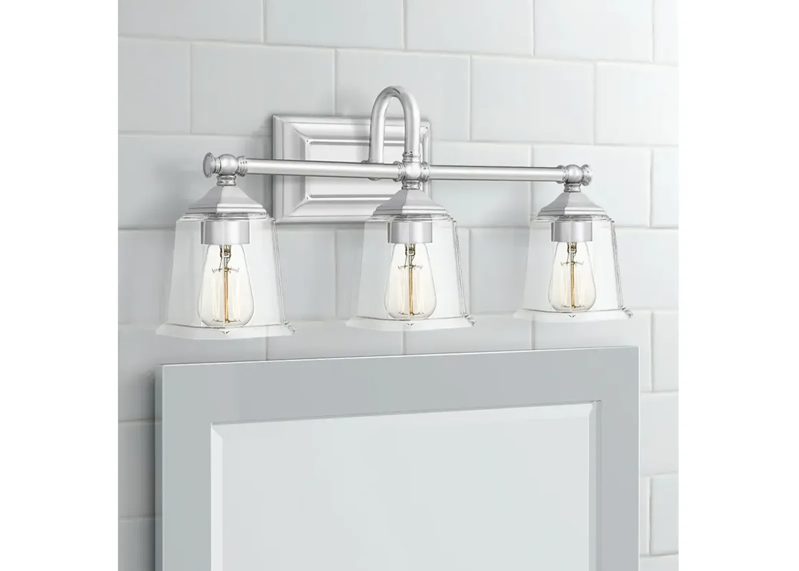 Quoizel Nicholas 22" Wide Polished Chrome 3-Light Bath Light