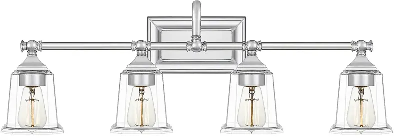 Quoizel Nicholas 30 1/2"W Polished Chrome 4-Light Bath Light