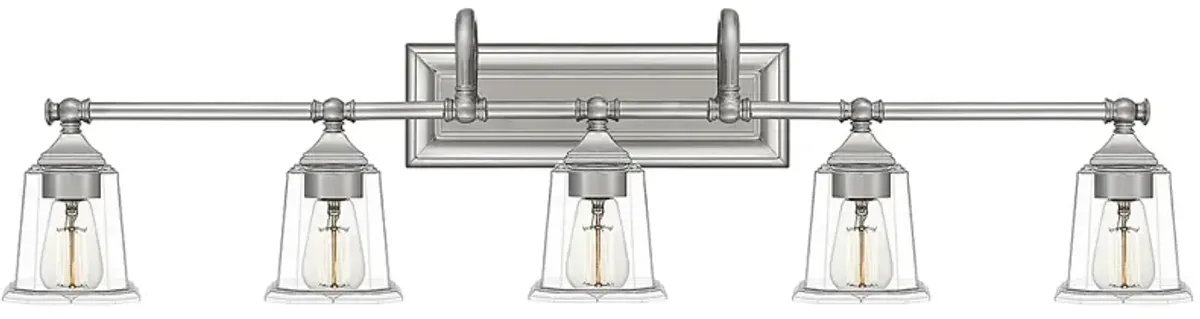 Quoizel Nicholas 41 3/4"W Brushed Nickel 5-Light Bath Light